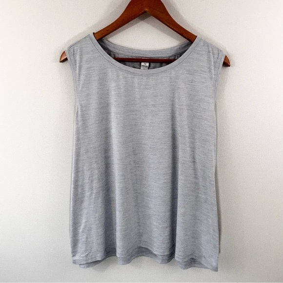 Yogalicious sleeveless heathered gray yoga top - Picture 1 of 2